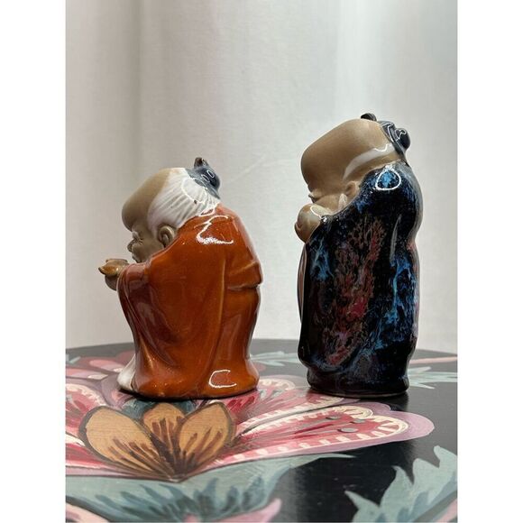 Vintage Handmade Mudman Nanjing China Ceramic Clay Sensei Confucius Monk Wise Ma - Picture 3 of 6